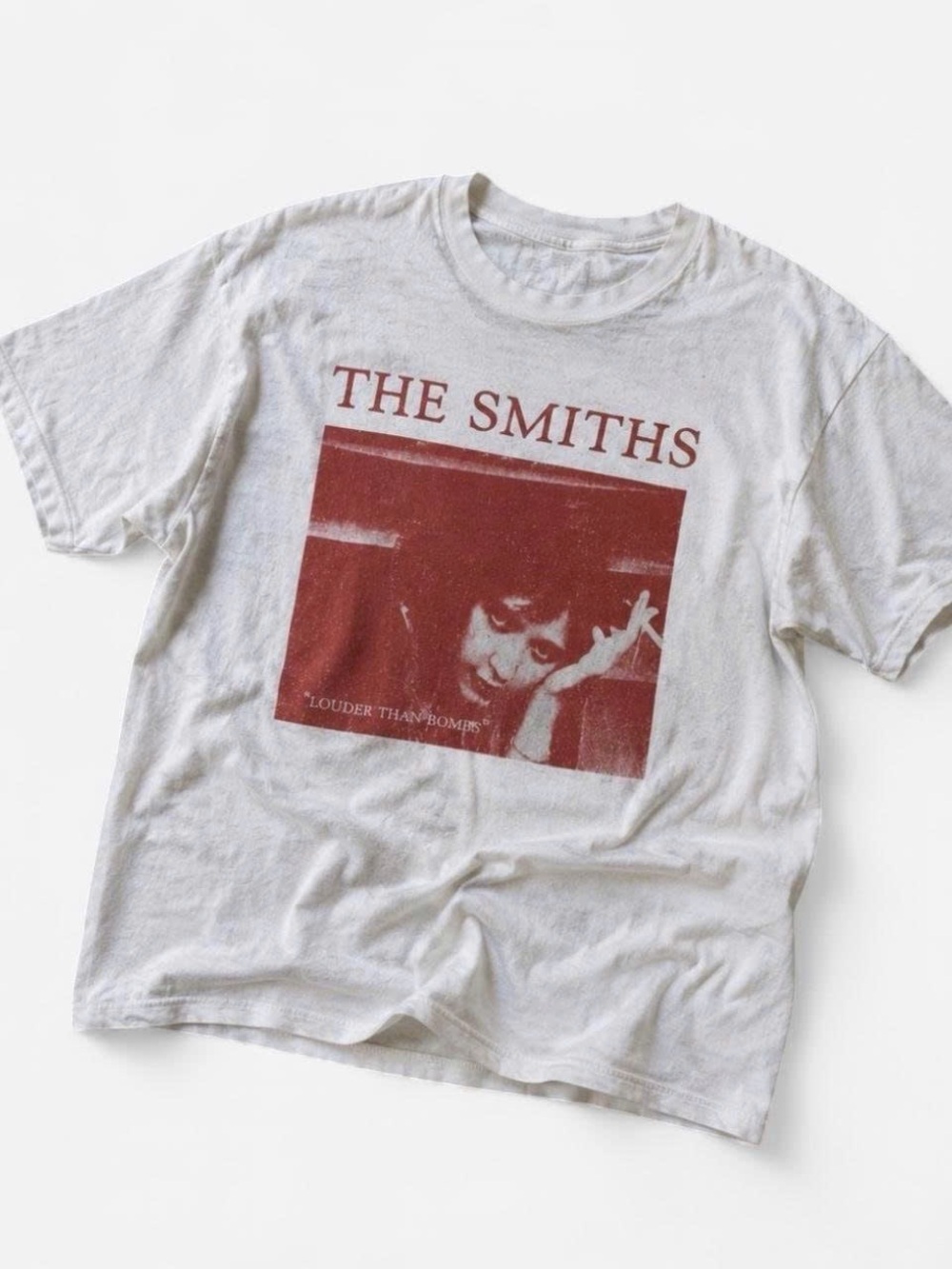 The Smiths Band Tee in Off-White with Red Graphic